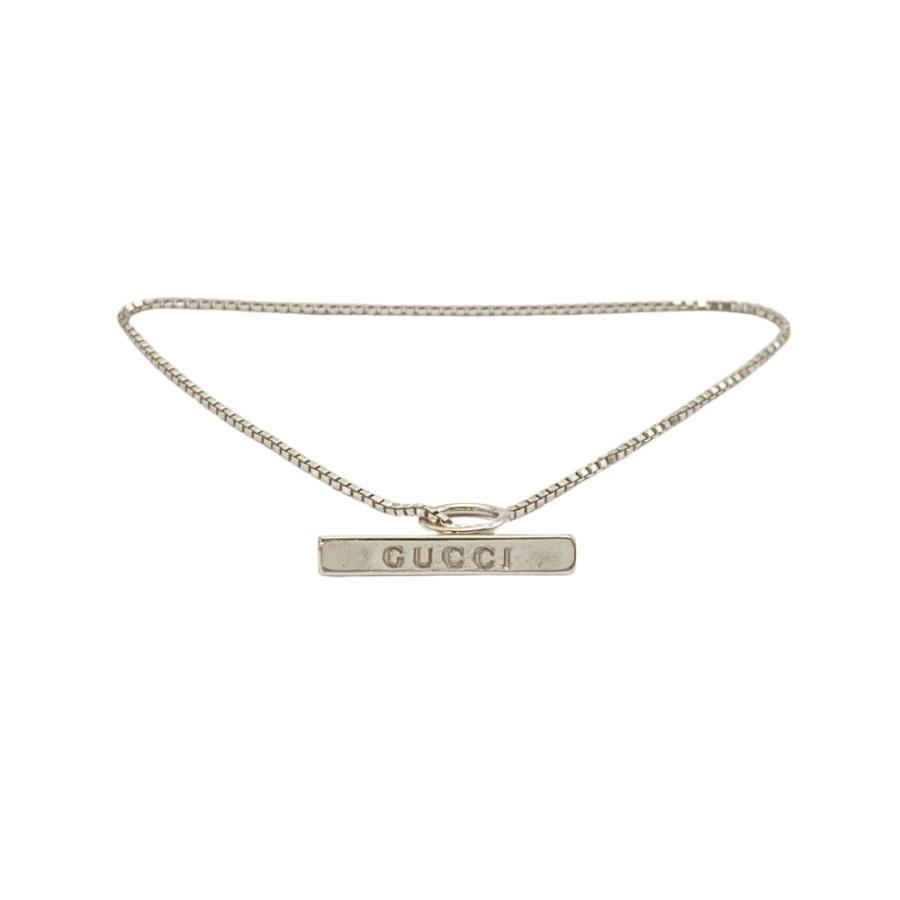 GUCCI（グッチ） ロゴ バー ラリアット ブレスレット K18WG 2.6g