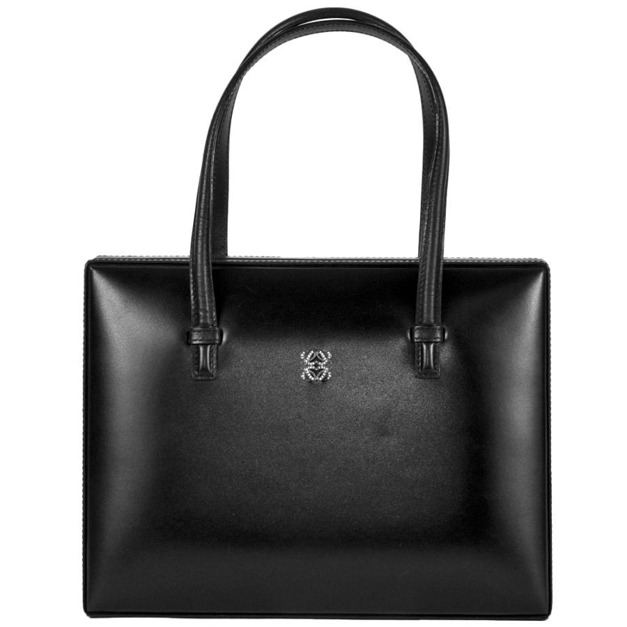LOEWE ロエベ ハンドバッグ レザー ブラック シルバー金具 LOEWE ロエベ ハンドバッグ レザー ブラック シルバー金具