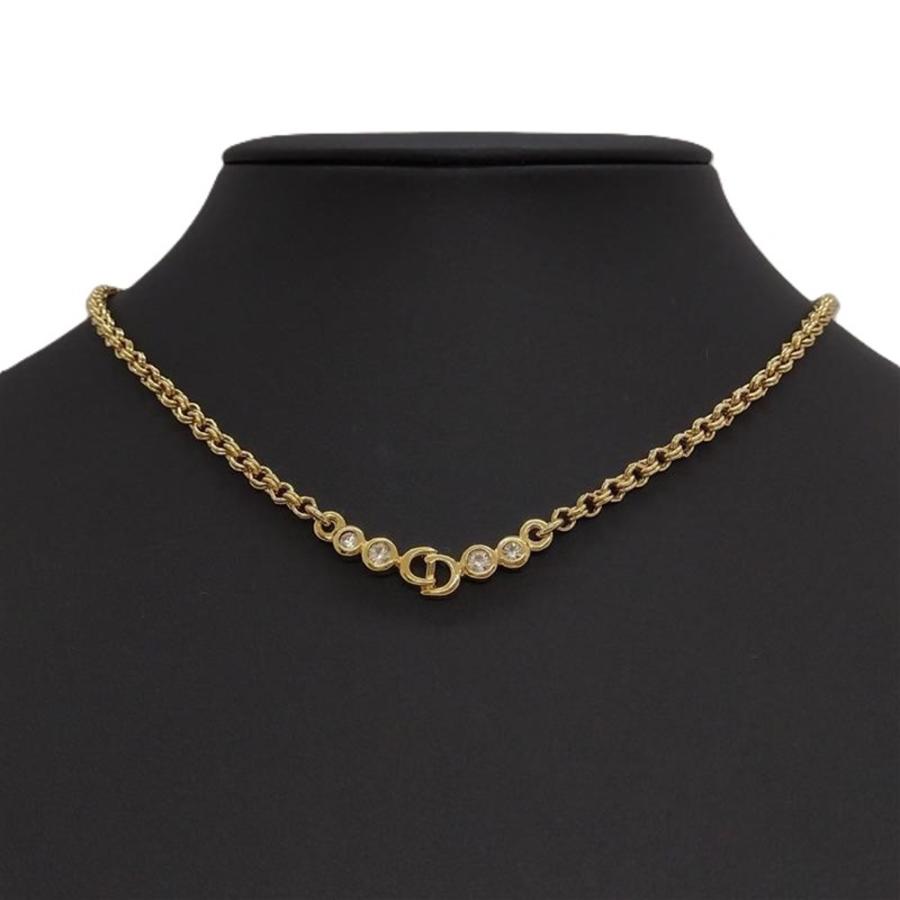 クリスチャンディオール Christian Dior CDロゴ 4P ラインストーン GP