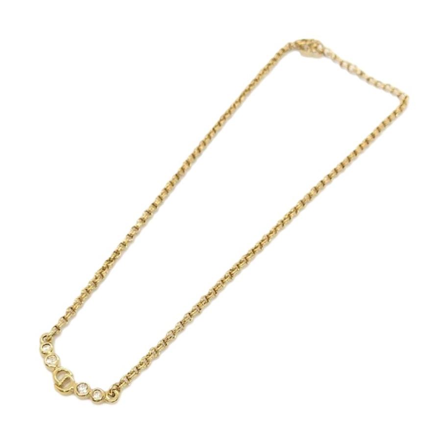 クリスチャンディオール Christian Dior CDロゴ 4P ラインストーン GP