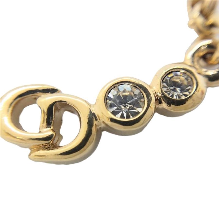 クリスチャンディオール Christian Dior CDロゴ 4P ラインストーン GP