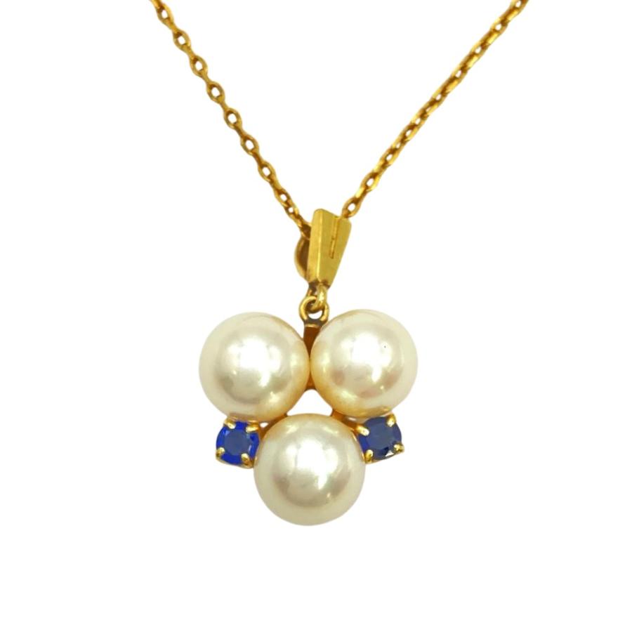 極美品✨MIKIMOTO ミキモト K14 パール　ダイヤモンド　ネックレス MIKIMOTO（ミキモト） MIKIMOTO 3P パール ネックレス K14YG 4.2g 真珠