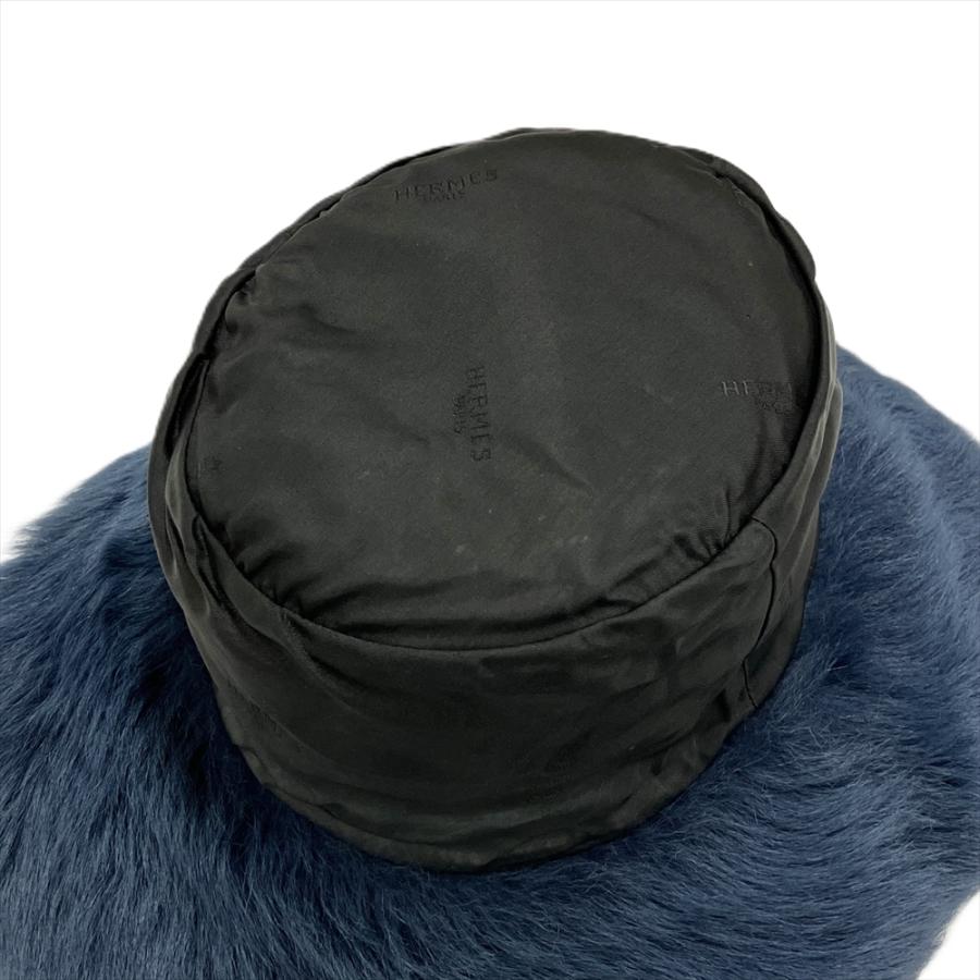 HERMES（エルメス） モッチ MOTSCH ハット レザー ファー ブラック 57 