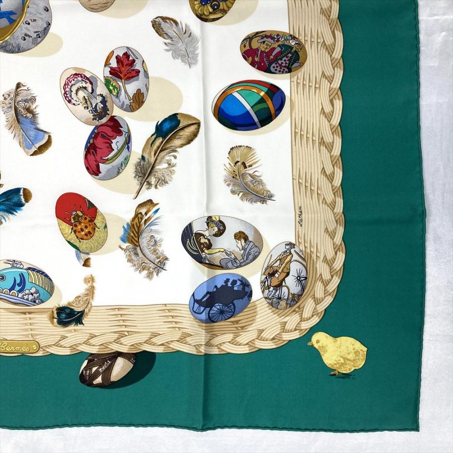 ココア‼️3000HERMES Couveed' Hermes卵スカーフ HERMES エルメス カレ90 Couvee d'Hermes エルメスの卵 スカーフ