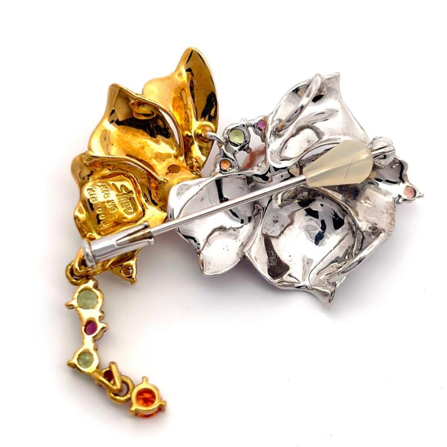 パール ブローチ ダイヤモンド 0.03ct K18WG 11g K18 デザイン