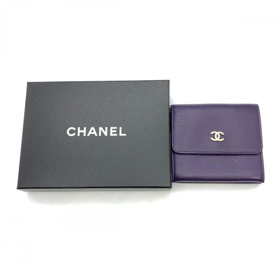 【美品✨国内正規品】シャネル 財布 ココマーク Wホック 三つ折 217 CHANEL（シャネル） ココマーク Wホック 三つ折り財布 レザー A13456