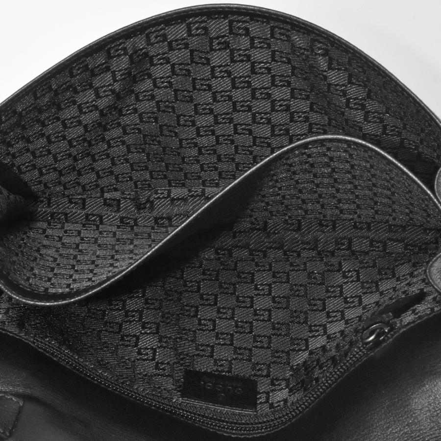 GUCCI グッチ クラッチバッグ レザー 03137 002122 ブラック シルバー 
