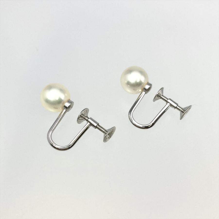MIKIMOTO（ミキモト） パール 約8mm イヤリング 真珠 K14WG 3.1g
