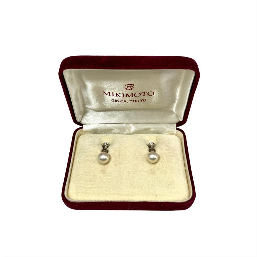 MIKIMOTO（ミキモト） パール 約8mm イヤリング 真珠 K14WG 3.1g 