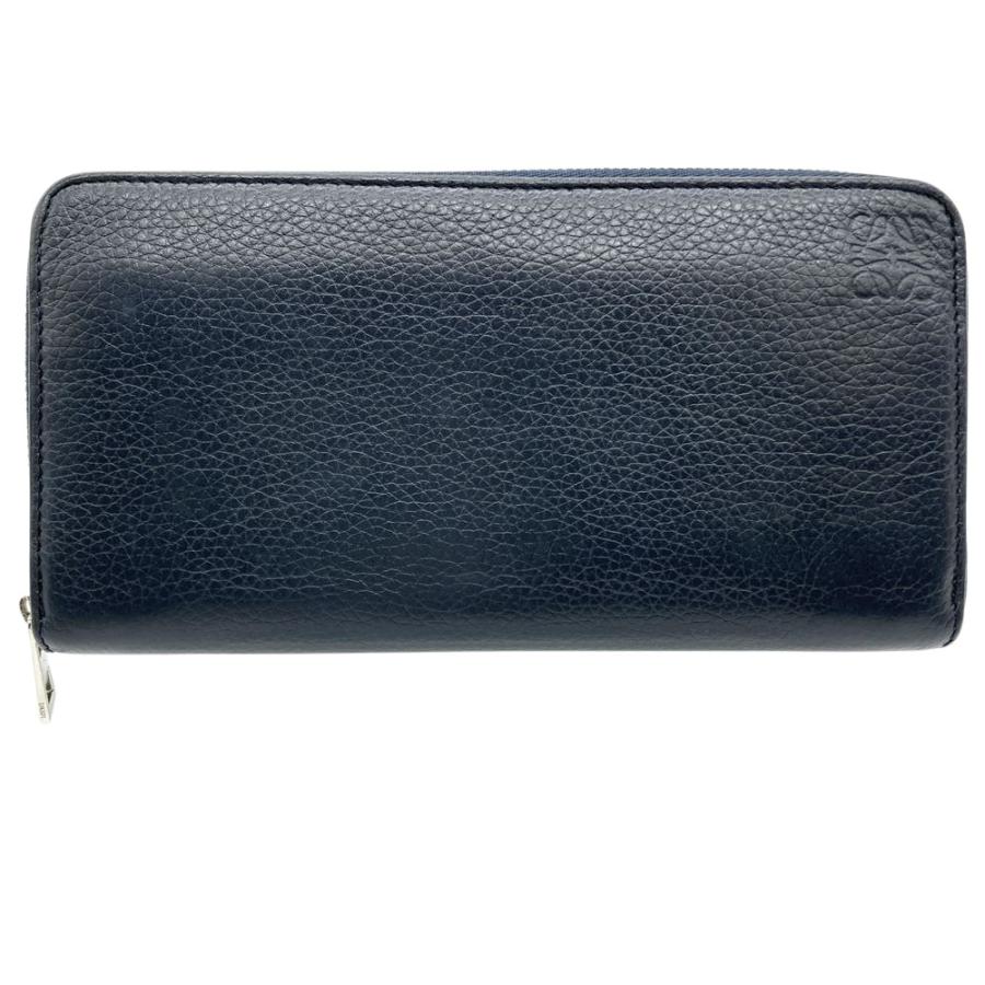 LOEWE（ロエベ） ジップアラウンド ウォレット 長財布 カーフ ネイビー