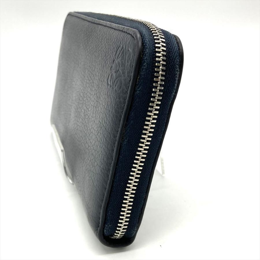 LOEWE（ロエベ） ジップアラウンド ウォレット 長財布 カーフ ネイビー
