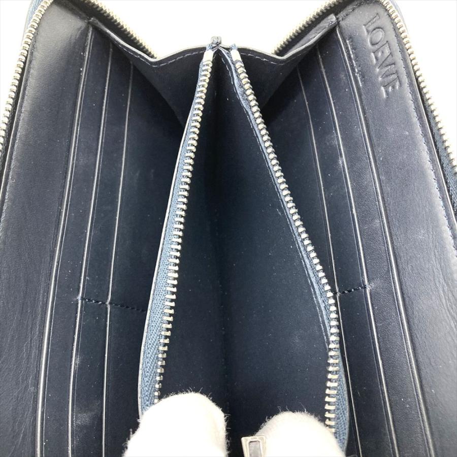 LOEWE（ロエベ） ジップアラウンド ウォレット 長財布 カーフ ネイビー