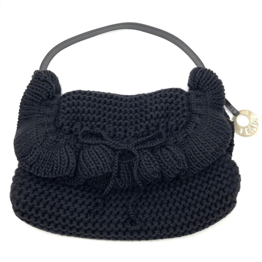 FENDI（フェンディ） ハンドバッグ ウール レザー 8BR445 ブラック 