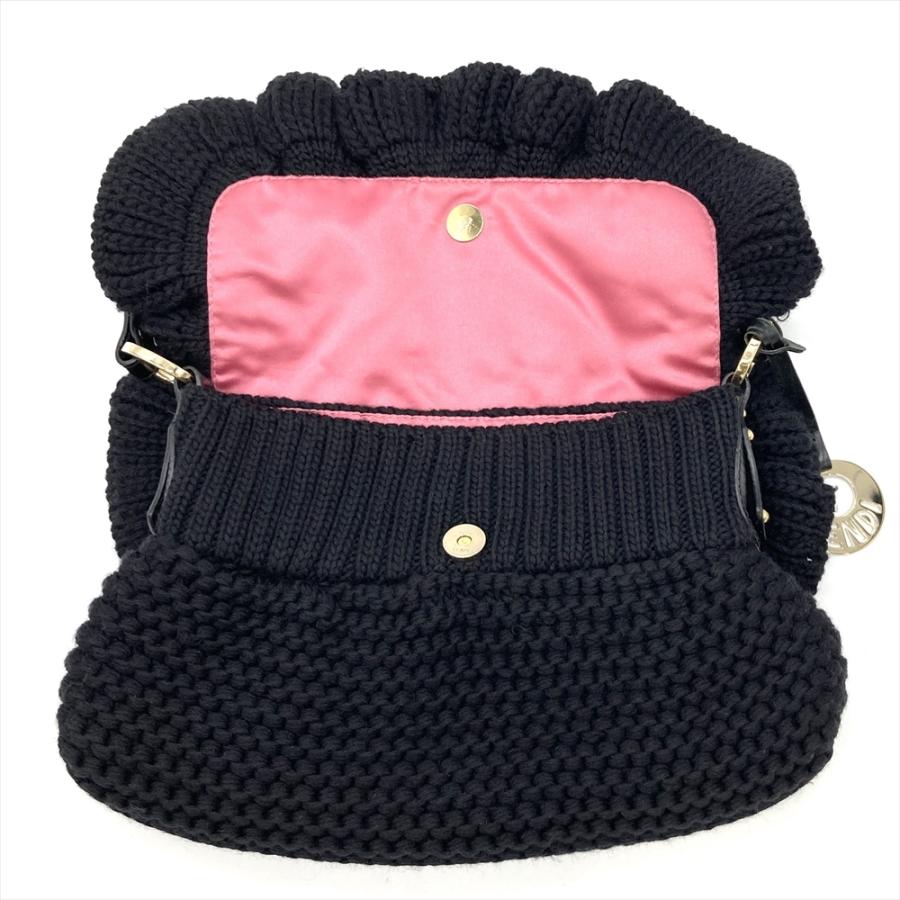 FENDI（フェンディ） ハンドバッグ ウール レザー 8BR445 ブラック