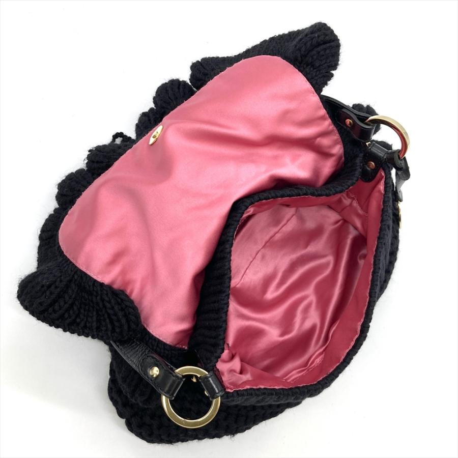FENDI（フェンディ） ハンドバッグ ウール レザー 8BR445 ブラック