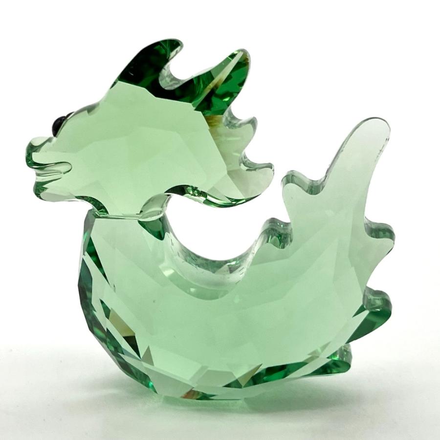 スワロフスキー　置物　ドラゴン　龍　木製台座付き 十二支 ドラゴン | Swarovski