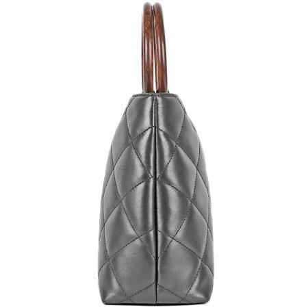 CHANEL　シャネル　ハンドバッグ　ウッドハンドル　マトラッセ　ラムスキン シャネル CHANEL ウッド調ハンドル ハンドバッグ マトラッセ