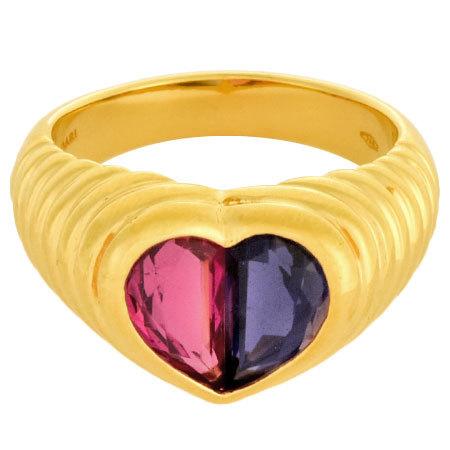 BVLGARI ブルガリ ドッピオ バチェラート ハート リング K18YG BVLGARI ブルガリ ドッピオ バチェラート ハート リング K18YG