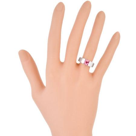 Cartier カルティエ タンク リング ピンクトルマリン K18WG #50