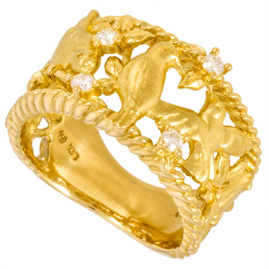 タサキ TASAKI バード モチーフ リング 指輪 ダイヤモンド 0.11ct 約