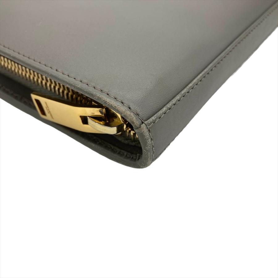 サンローラン SAINT LAURENT ラウンドファスナー レザー 326599 グレー