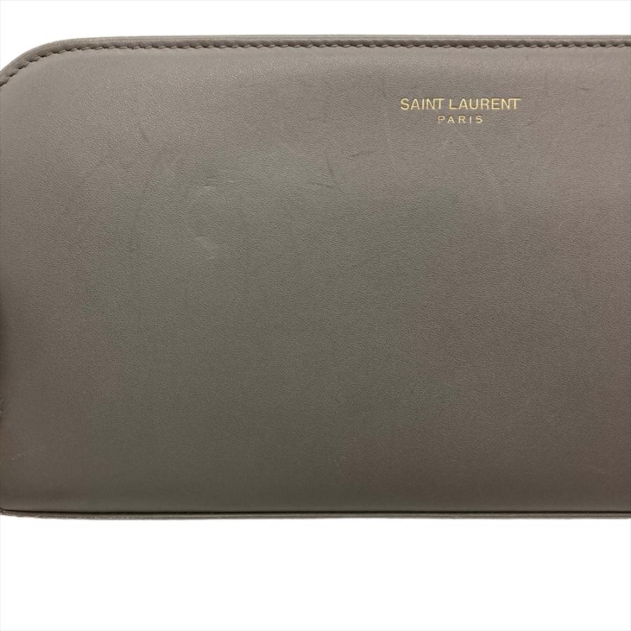 サンローラン SAINT LAURENT ラウンドファスナー レザー 326599 グレー