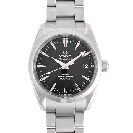 OMEGA オメガ シーマスター アクアテラ コーアクシャル 2504.50 デイト 150m防水 裏スケ 黒 ブラック SS ステンレス メンズ 自動巻き【6ヶ月保証】【腕時計】【中古】 OMEGA（オメガ） シーマスター アクアテラ コーアクシャル クロノ