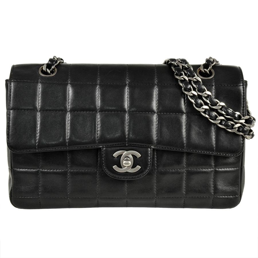 CHANEL（シャネル） チョコバー チェーン ショルダーバッグ ブラック