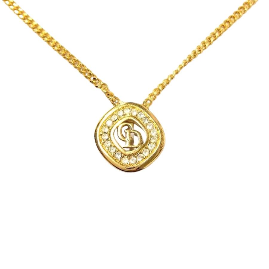 クリスチャンディオール Christian Dior CD ロゴ ネックレス GPg
