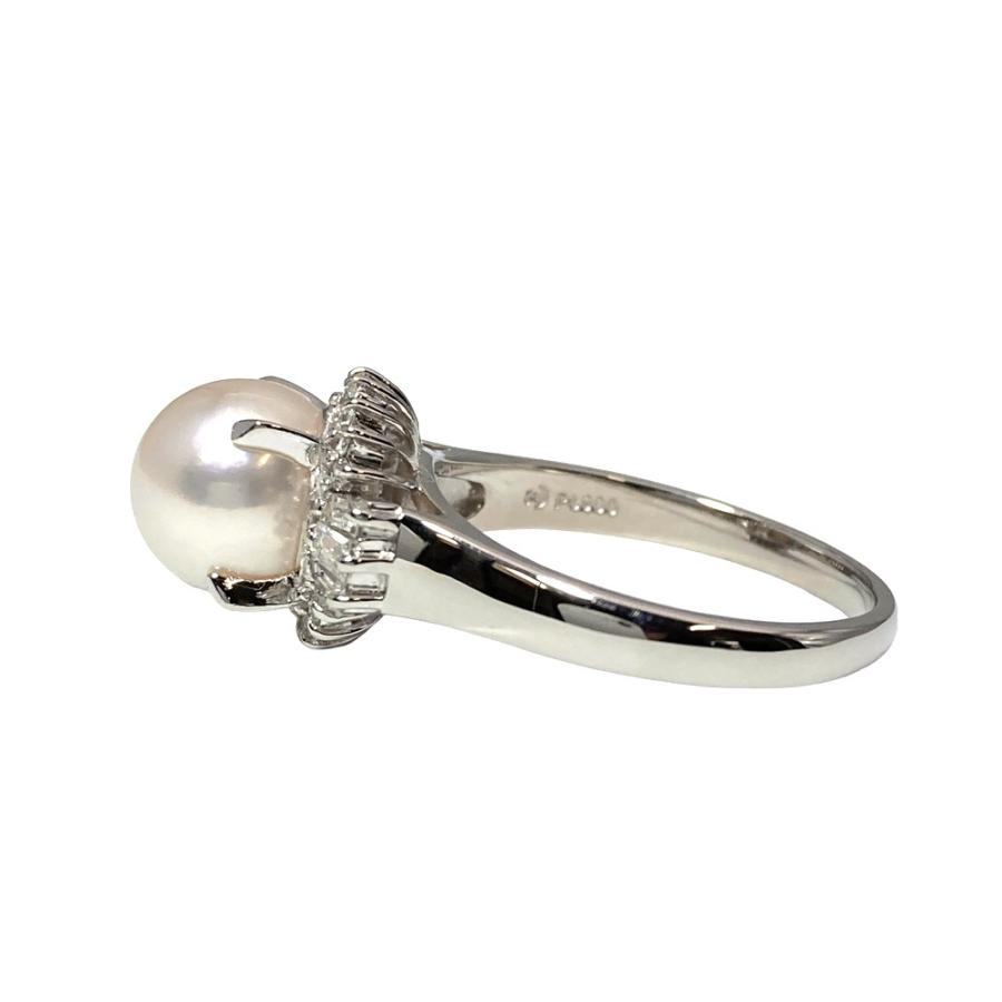 タサキ TASAKI パール 8.5mm リング 指輪 ダイヤモンド 0.35ct 約15.5