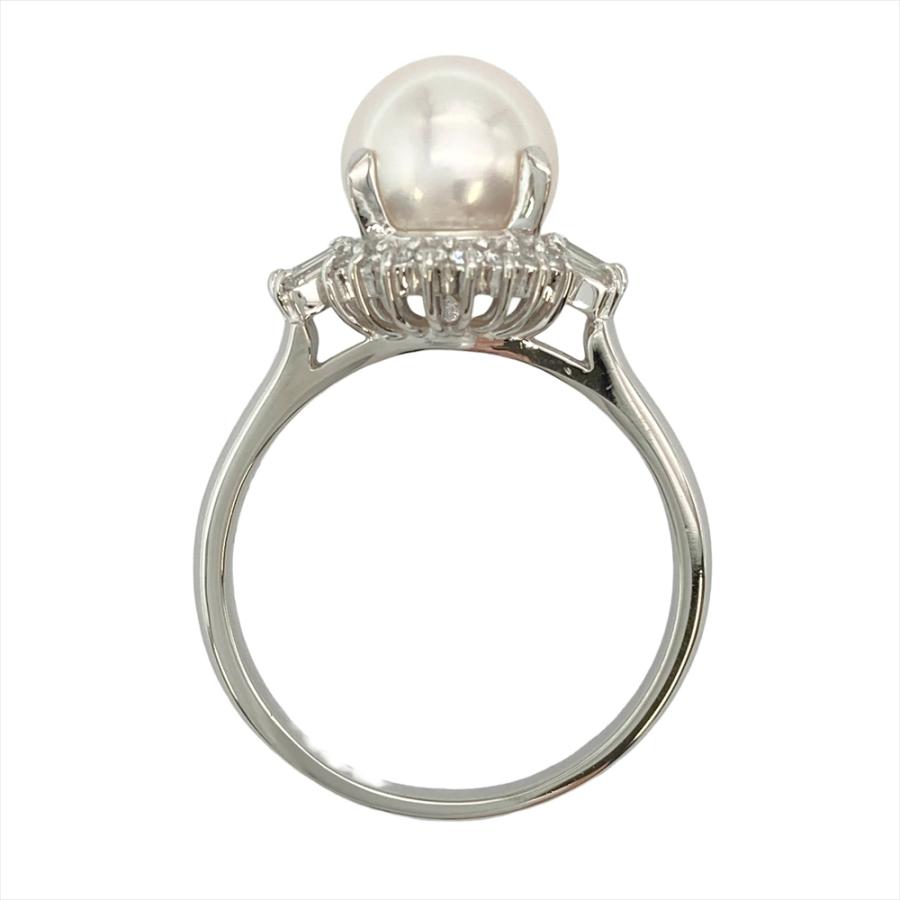 タサキ TASAKI パール 8.5mm リング 指輪 ダイヤモンド 0.35ct 約15.5