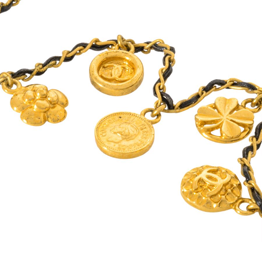 CHANEL シャネル チョーカー ネックレス メタル レザー 96 P刻印