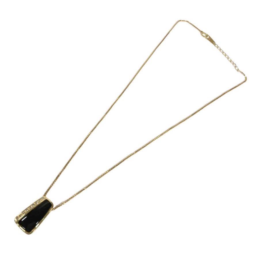 タサキ TASAKI デザイン ペンダント ネックレス オニキス K18YG 7.4g