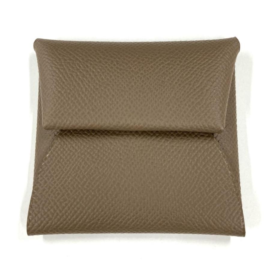 ≪美品≫エルメス バスティア エトゥープ ヴォーエプソン D刻印 箱付 HERMES（エルメス） バスティア コインケース ヴォーエプソン W刻印