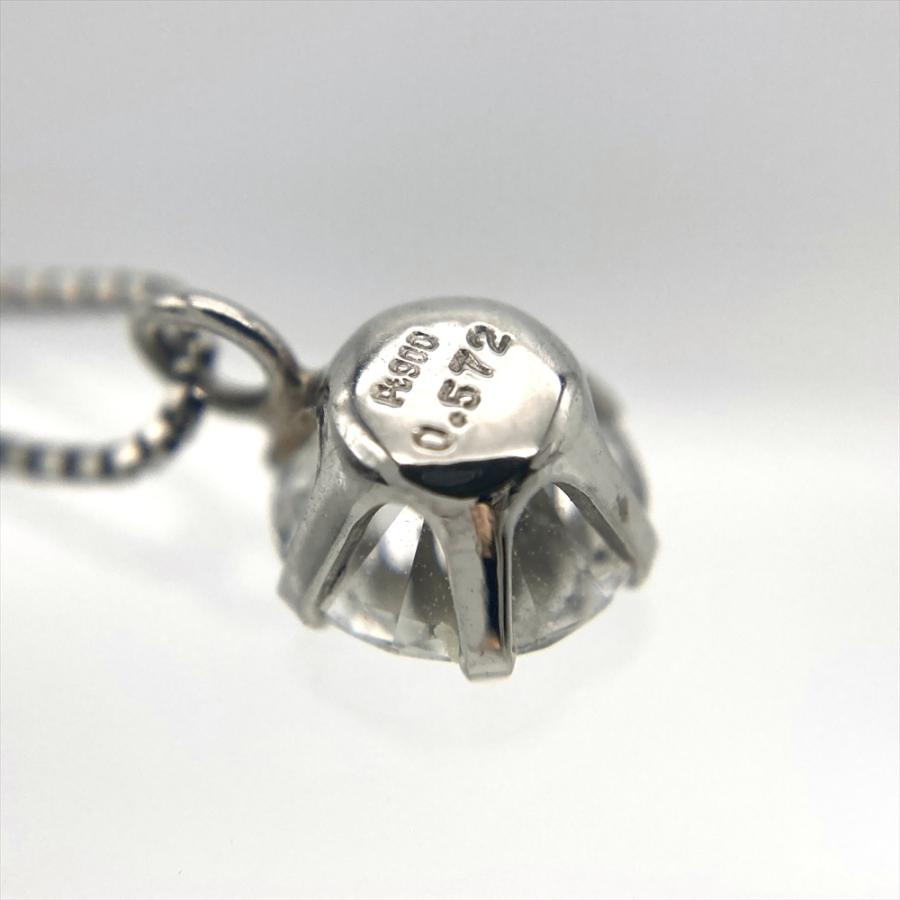 スタッド ネックレス ダイヤモンド 0.572ct Pt850 1.9g トップのみ 
