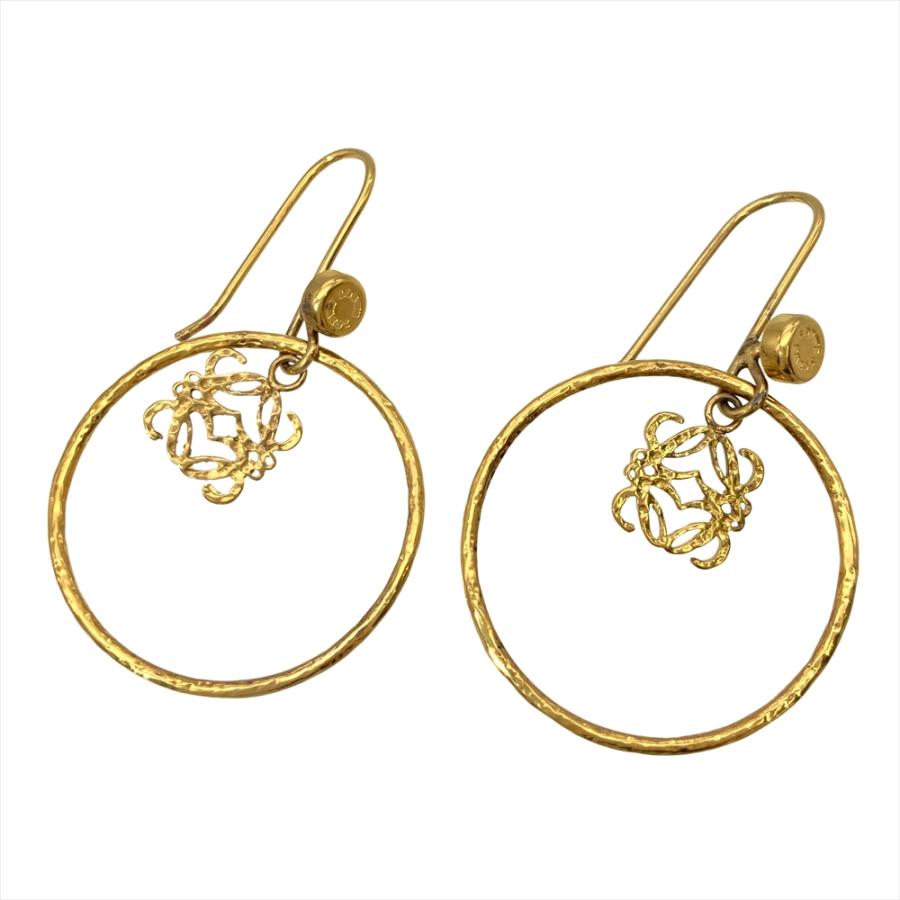 LOEWE（ロエベ） フープ アナグラム ピアス SV925 6.7g ゴールド