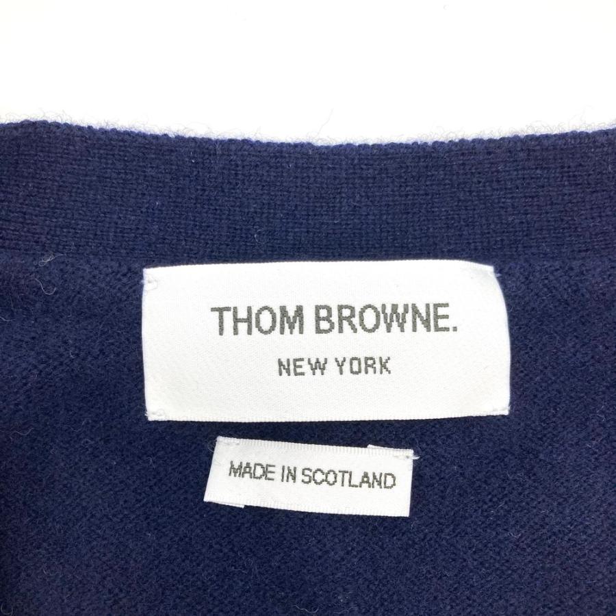 正規品 トムブラウン 4BAR オーバーサイズ　カーディガン トリコロール 1 トムブラウン THOM BROWNE 4BAR Vネック カーディガン カシミヤ