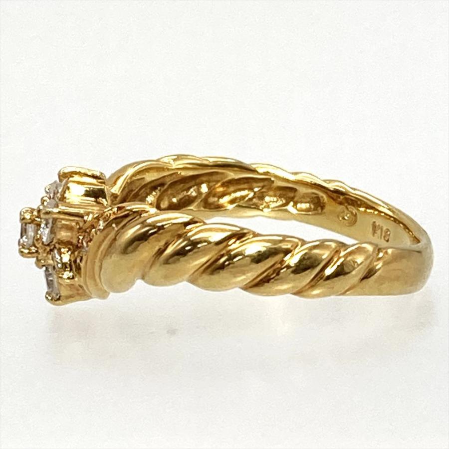 タサキ TASAKI フラワー リング 指輪 ダイヤモンド 0.30ct 約10号