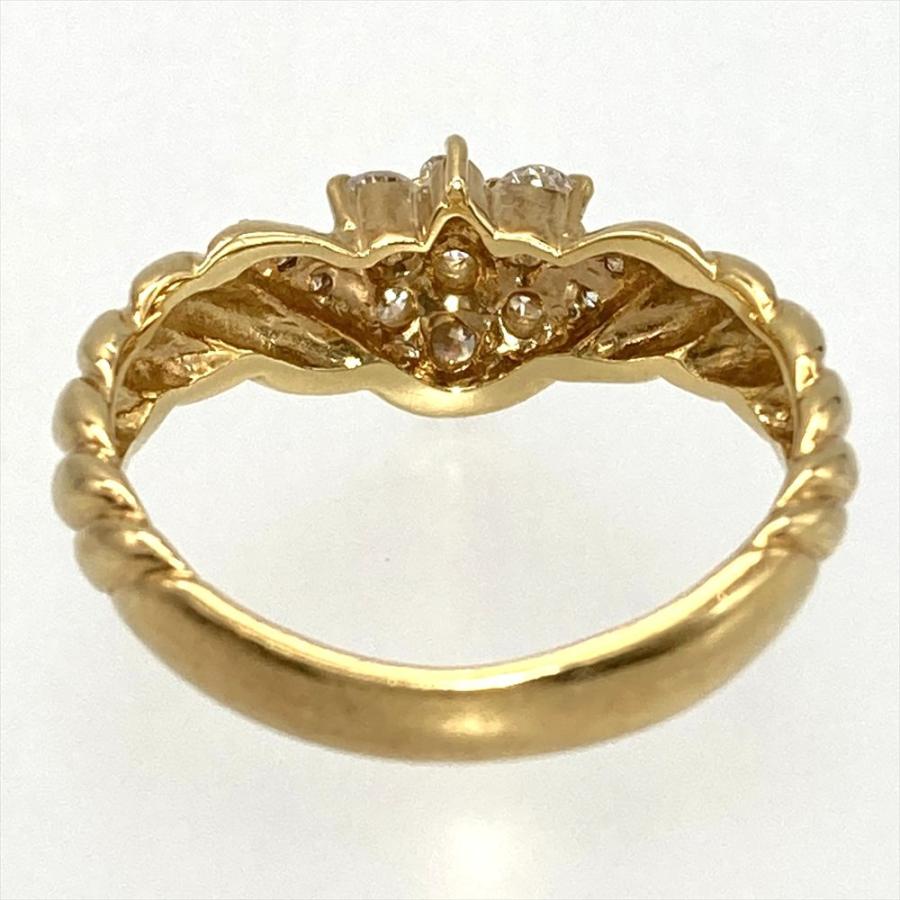 タサキ TASAKI フラワー リング 指輪 ダイヤモンド 0.30ct 約10号 
