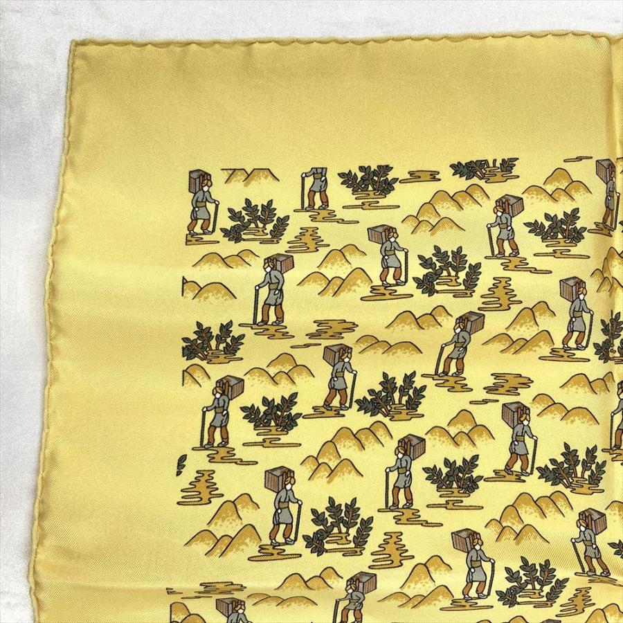 【新品未使用】　エルメス　スカーフ　プチカレ HERMES エルメス スカーフ カレ40 プチカレ 牧場柄 シルク100％ ブルー