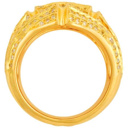 Cartier バンブーリング 750 47 7号 ゴールド Cartier（カルティエ） バンブー リング 3ロウ ダイヤモンド K18YG #56