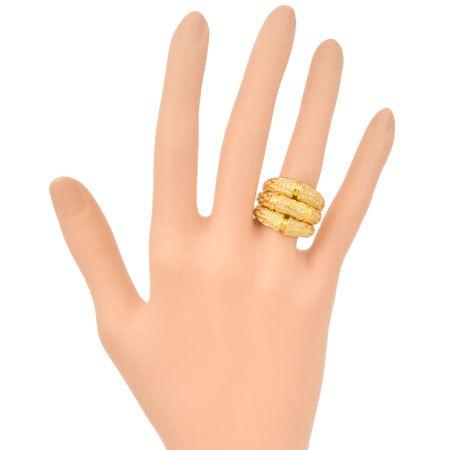 Cartier バンブーリング 750 47 7号 ゴールド Cartier（カルティエ） バンブー リング 3ロウ ダイヤモンド K18YG #56