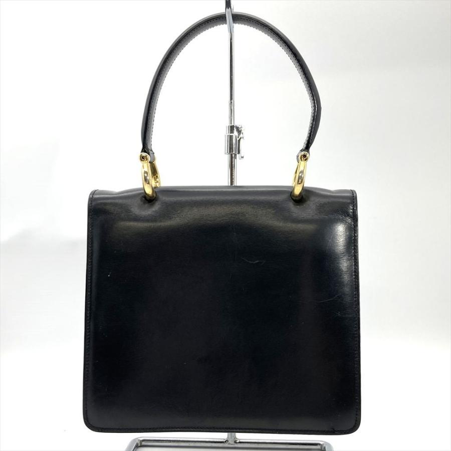 CELINE（セリーヌ） ハンドバッグ レザー ブラック ゴールド金具 W 