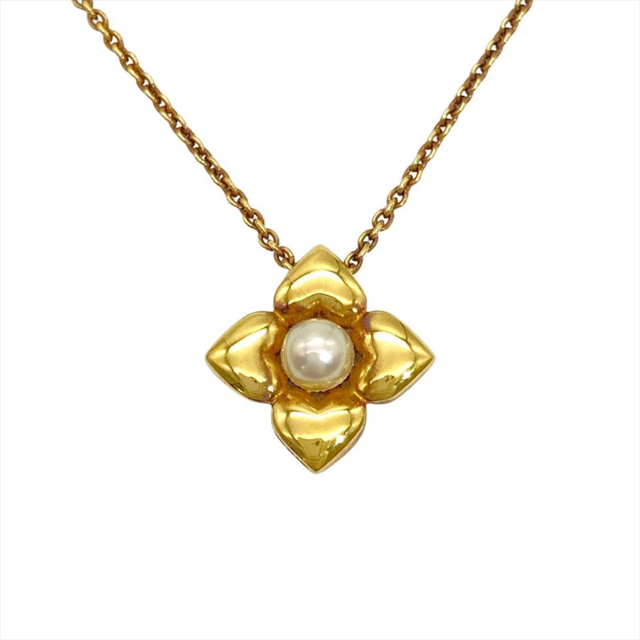 MIKIMOTO（ミキモト） フラワーモチーフ 1P パール ネックレス K18YG