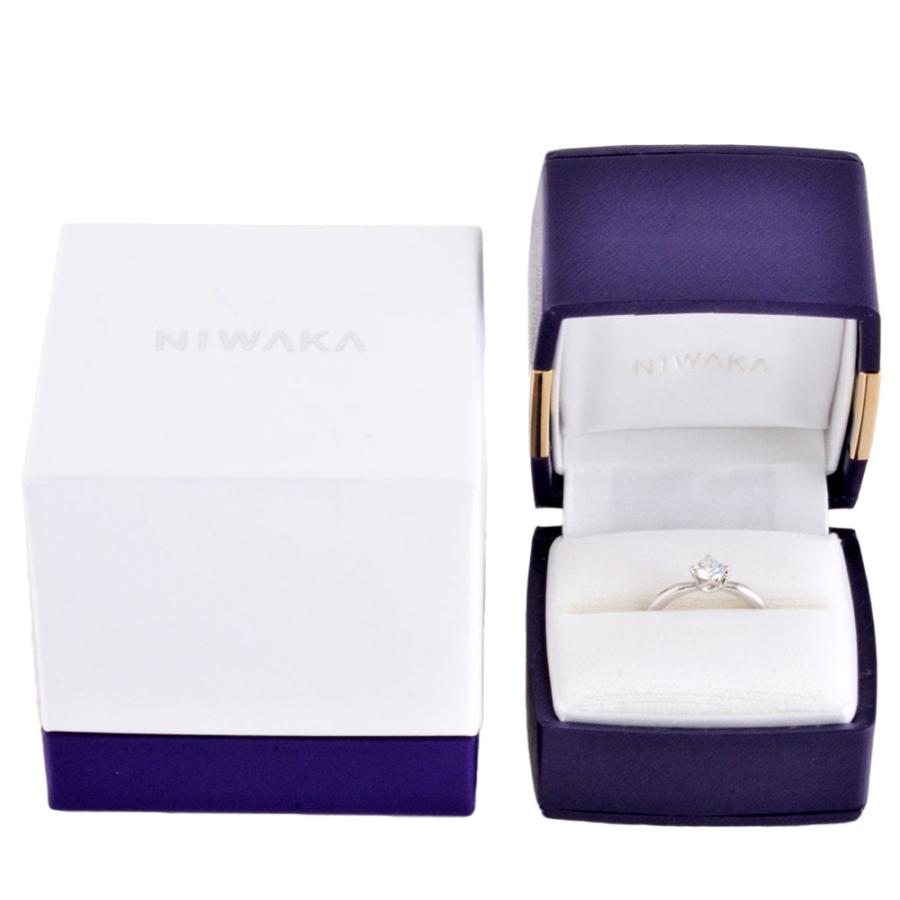 俄 NIWAKA 結 YUI リング 指輪 ダイヤモンド 0.31ct 約8号 Pt900 3.0g