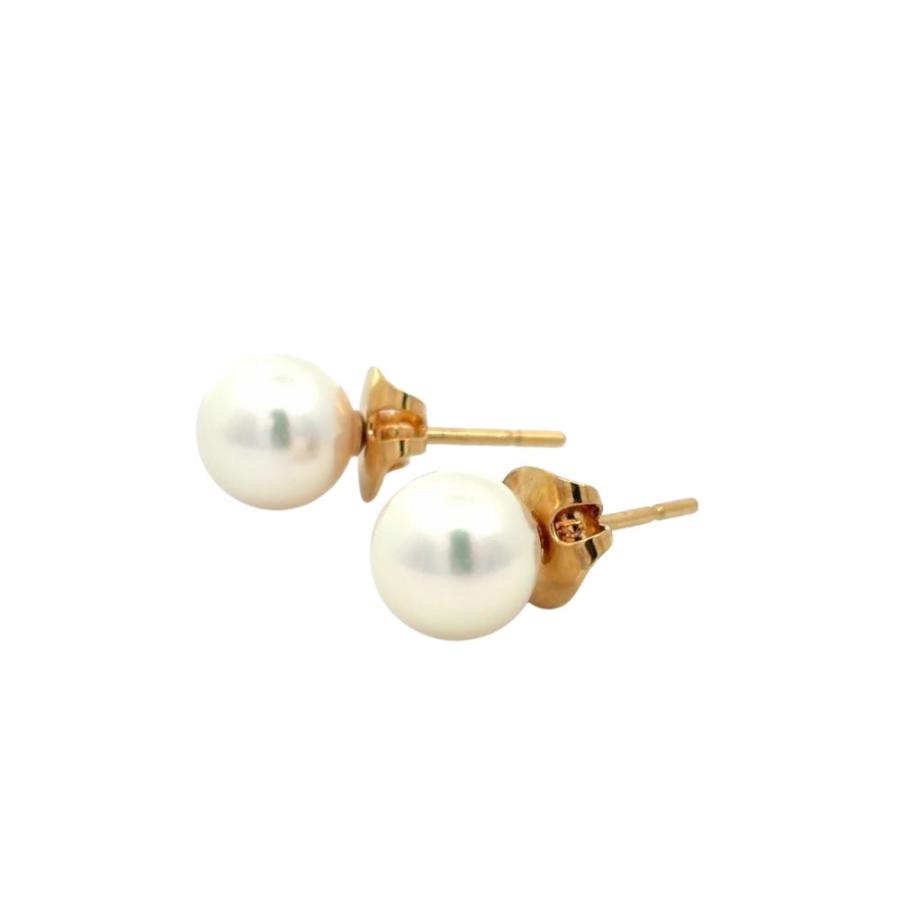 タサキ TASAKI パール 7.6mm ピアス K18YG 2.1g イエローゴールド 真珠