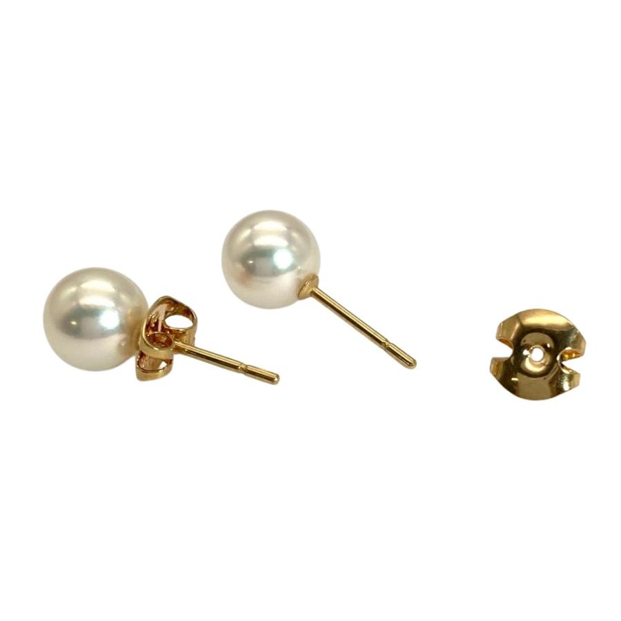 タサキ TASAKI パール 7.6mm ピアス K18YG 2.1g イエローゴールド 真珠