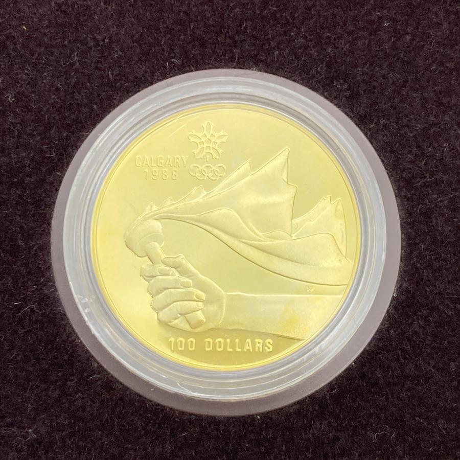 カナダ カルガリーオリンピック記念 100ドル プルーフ金貨幣 K14
