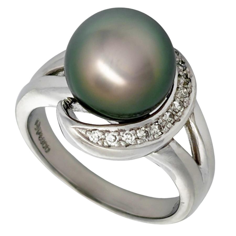 タサキ TASAKI パール 約10.5mm リング 指輪 ダイヤモンド 0.09ct 約13 