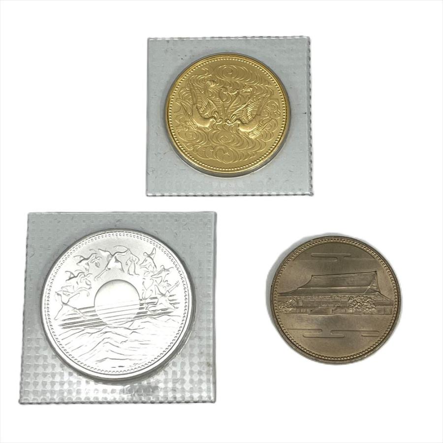 天皇御在位 六十年記念 10万円金貨幣 1万円銀貨幣 500円白銅貨幣 貨幣3